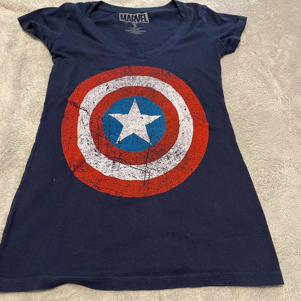 Women's Marvel Captain America Blue T-shirt